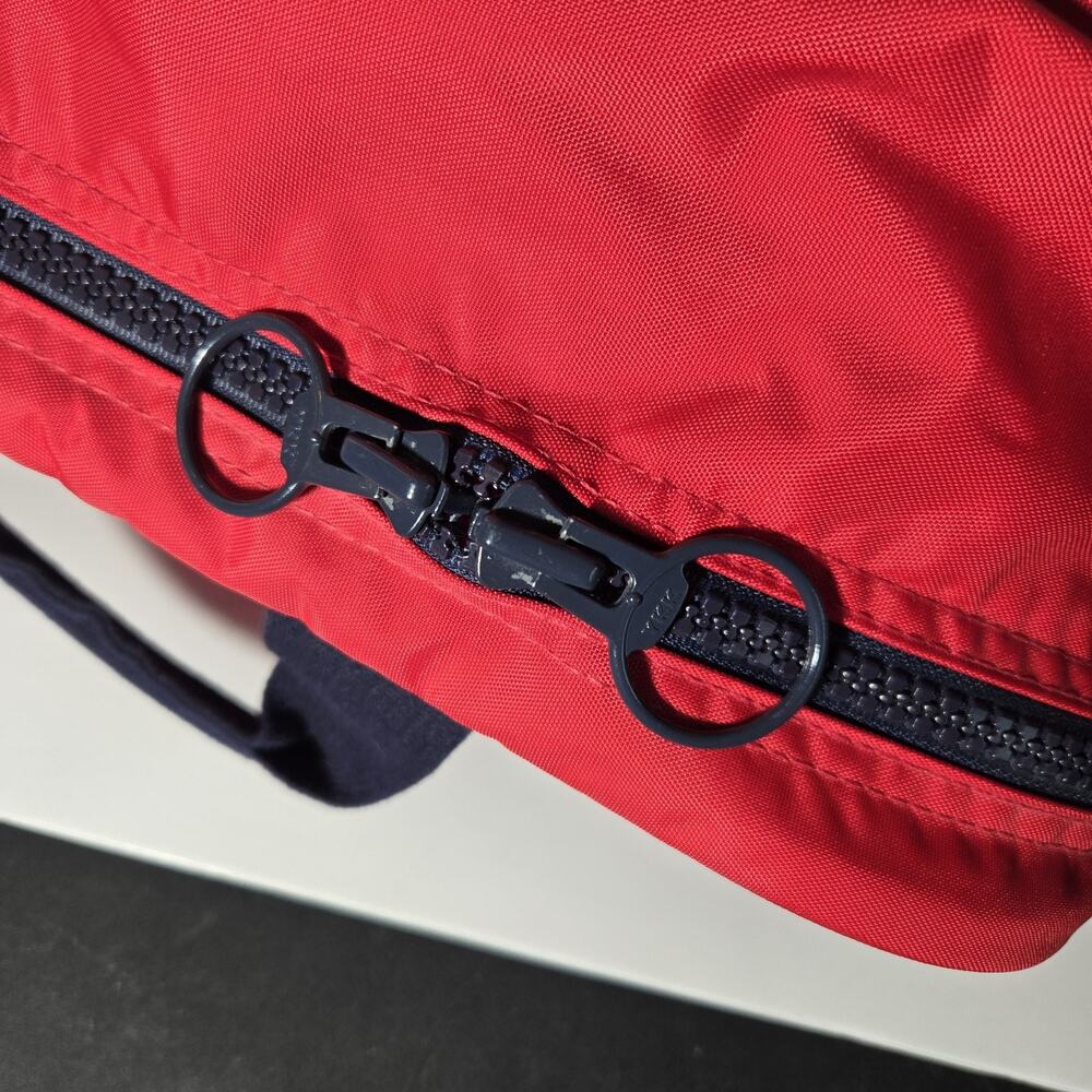 VTG Lands End Lighthouse Shoulder Bag Travel Suitcase Red Navy Blue Made in USA - Picture 4 of 14